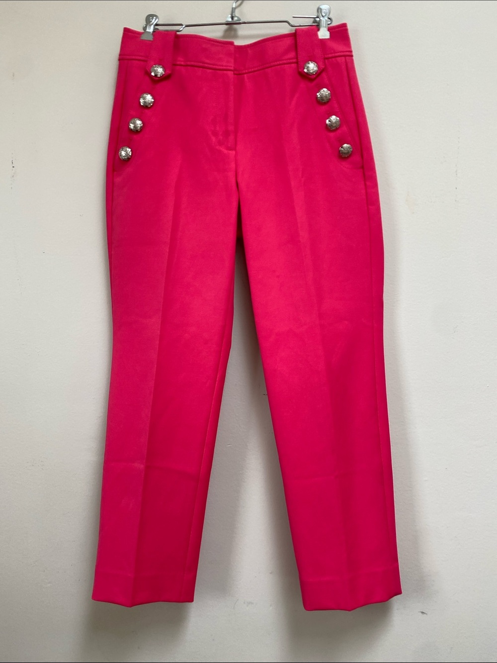 White House/Black Market Hot Pink Button-Accent Pants